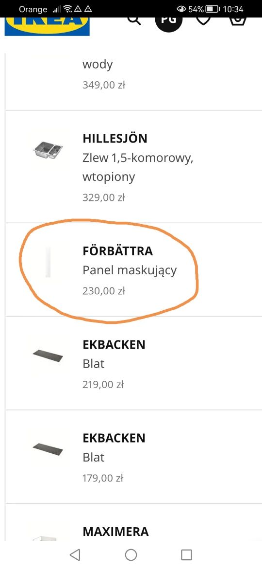Panel maskujący do kuchni z Ikea/ deska wysoki połysk 240cm x 39cm