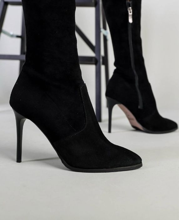 Жіночі сапожки ботфорти на шпильці Italy Design