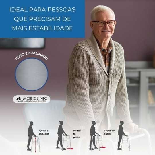 Andarilho Columna, sem rodas, regulável em altura, alumínio