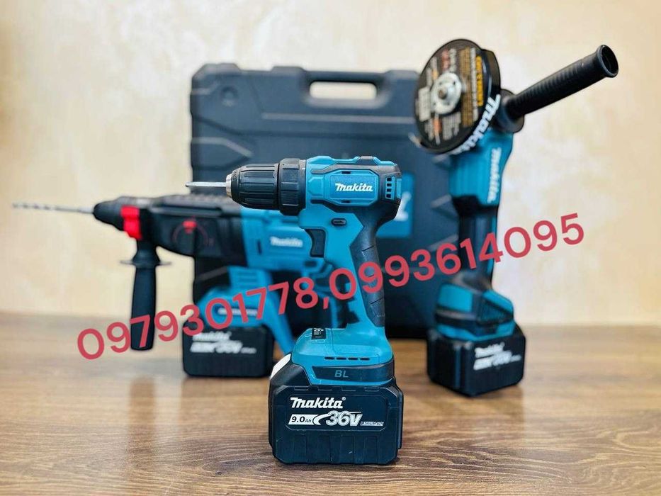 Makita 3/1 Болгарка DGA 504 + Шуруповерт DDF 484 + Перфератор DHR 202