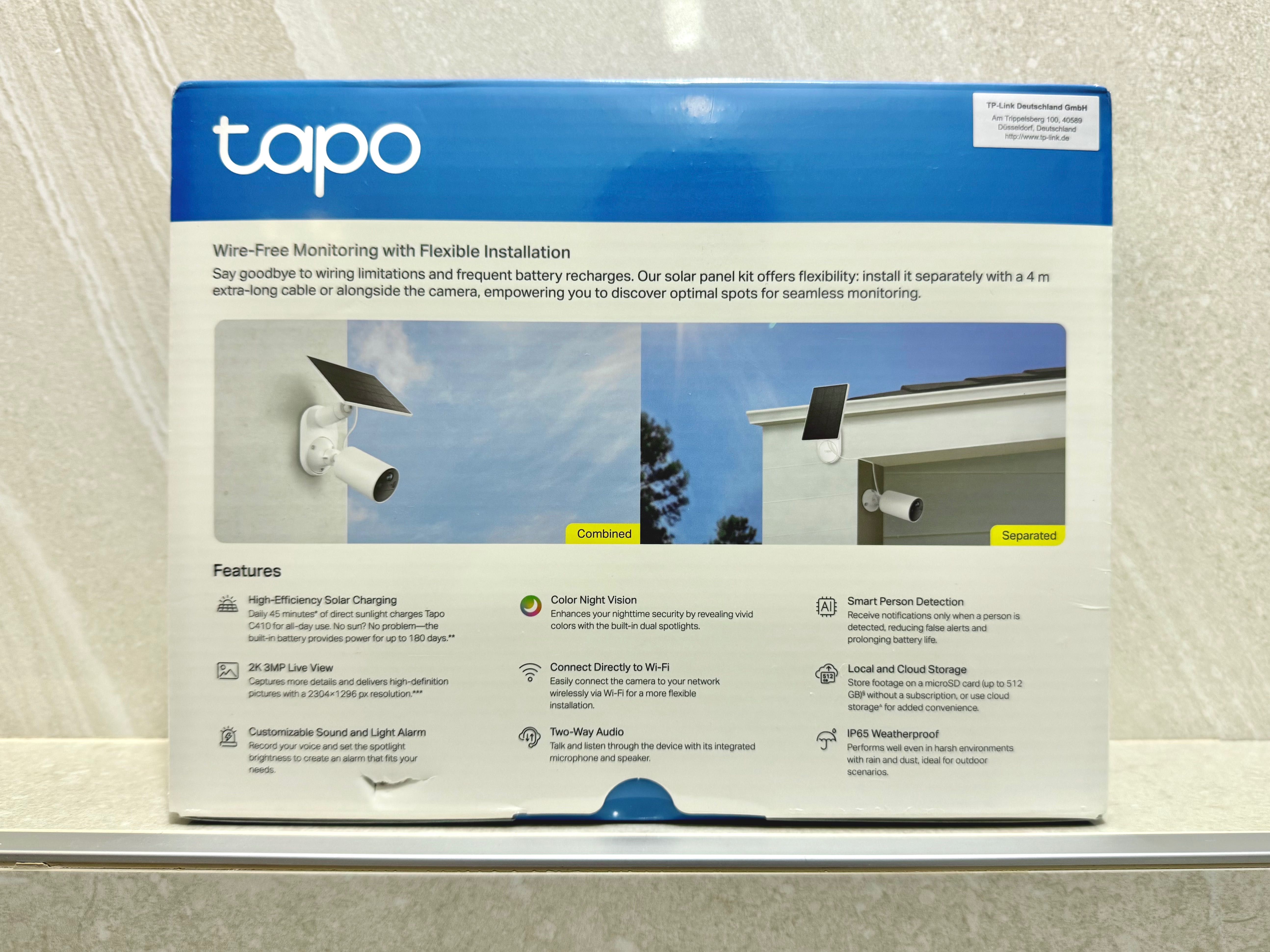 Câmara Vigilância Tapo C410 Kit Painel Solar **nova**