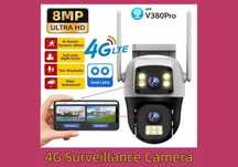 Уличная камера V380 4G 8MP с двумя объективами и ночным видением
