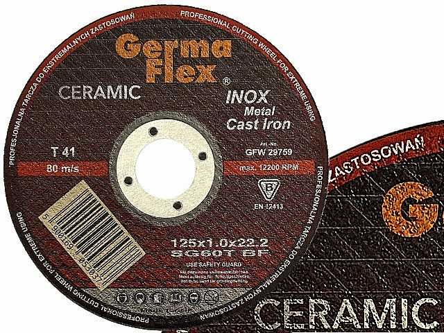 GERMAFLEX CERAMICZNA Tarcza tarcze do cięcia metalu INOX 125x1.0 mm SG