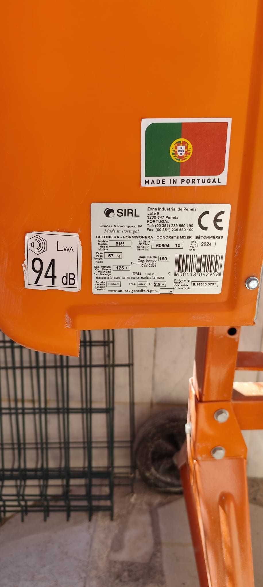 Betoneira életrica SIRL B165 com novo