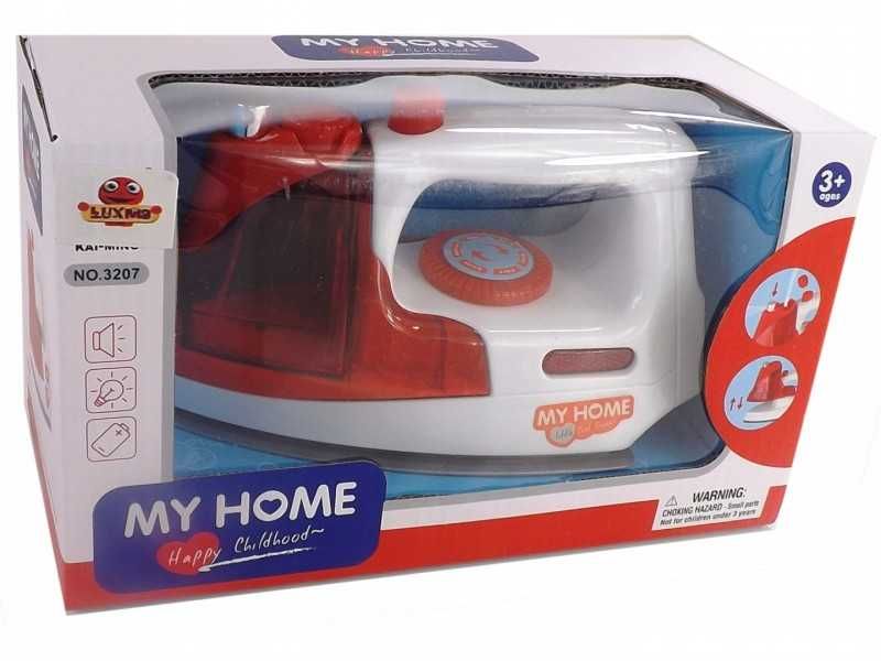 Żelazko zabawka na baterie spryskiwacz dźwięk światło czerwone