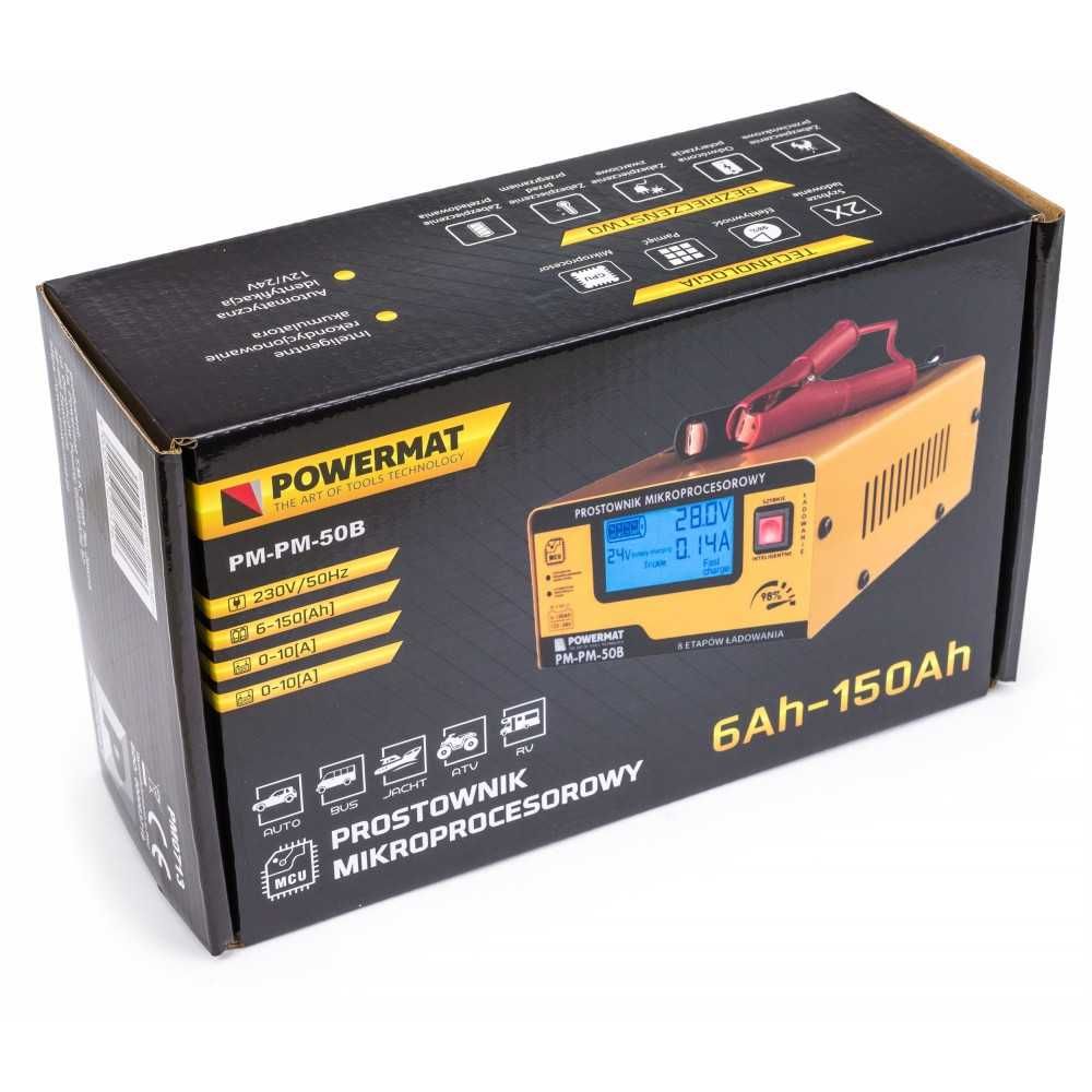 Prostownik mikroprocesorowy akumulatorowy 12/24V PM-PM-50B NOWY