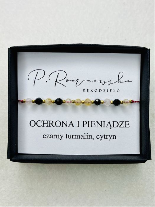 Bransoletka czarny turmalin cytryn