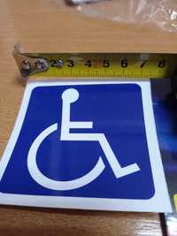 Наклейка 7,5х7,5 Інвалід (водій з інвалідністю) Инвалид