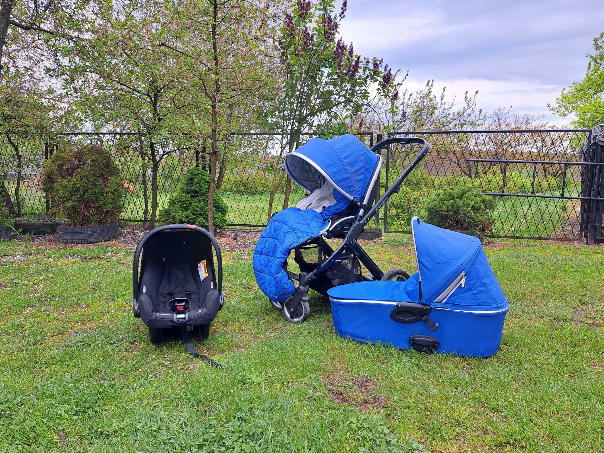 Wózek dziecięcy X-Lander X-Pulse niebieski 3w1 kompletny.