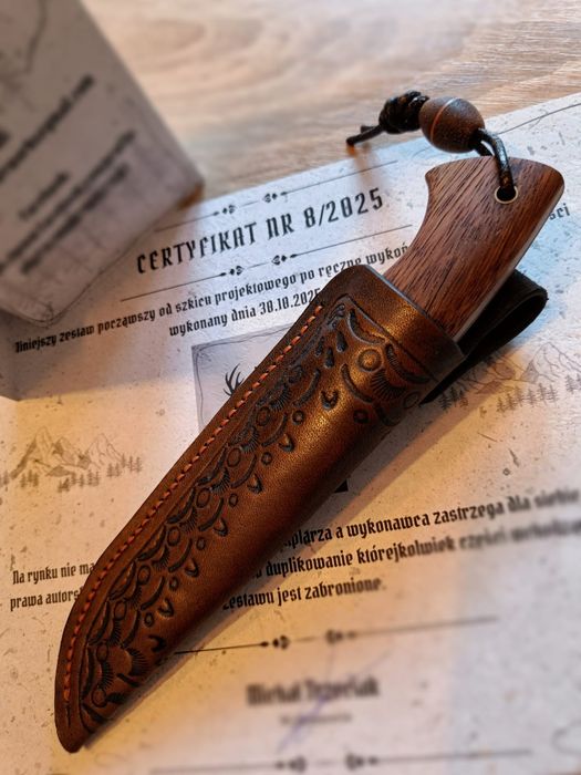 Nóż myśliwski, obozowy, Bushcraft - ręcznie robiony.