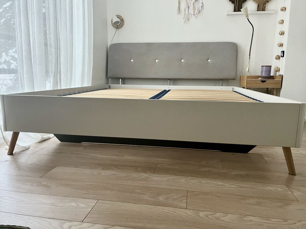 Rama łóżka 180x200 łóżko z tapicerowanym zagłówkiem