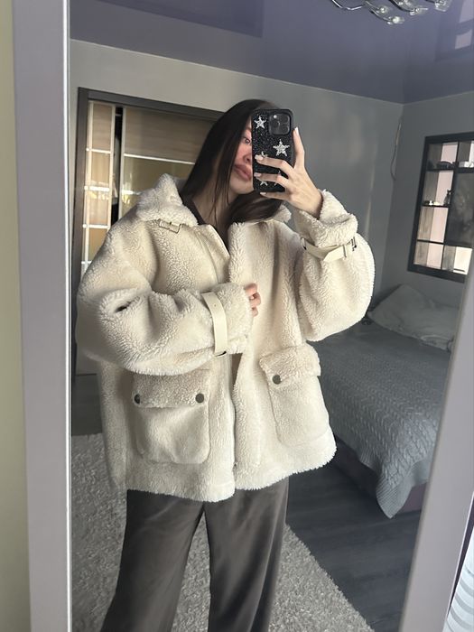 Біла дублянка шуба coosh
