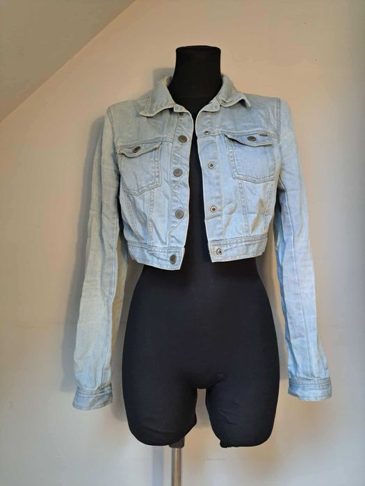 Kurtka jeansowa Cropp M krótka jasna denim crop top