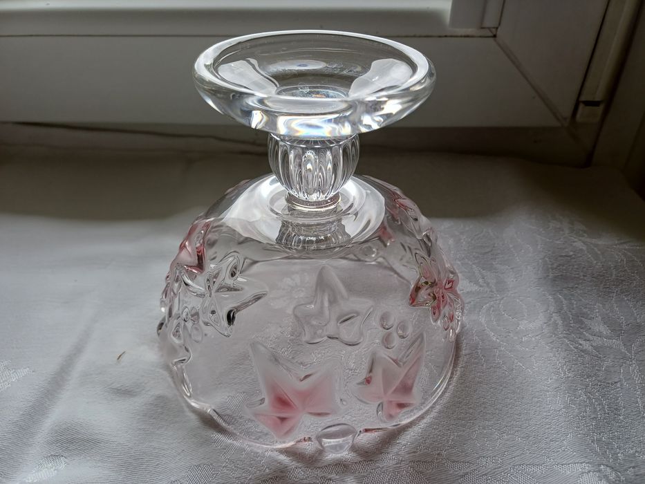 Szklana cukiernica na nodze Walther Glas-vintage