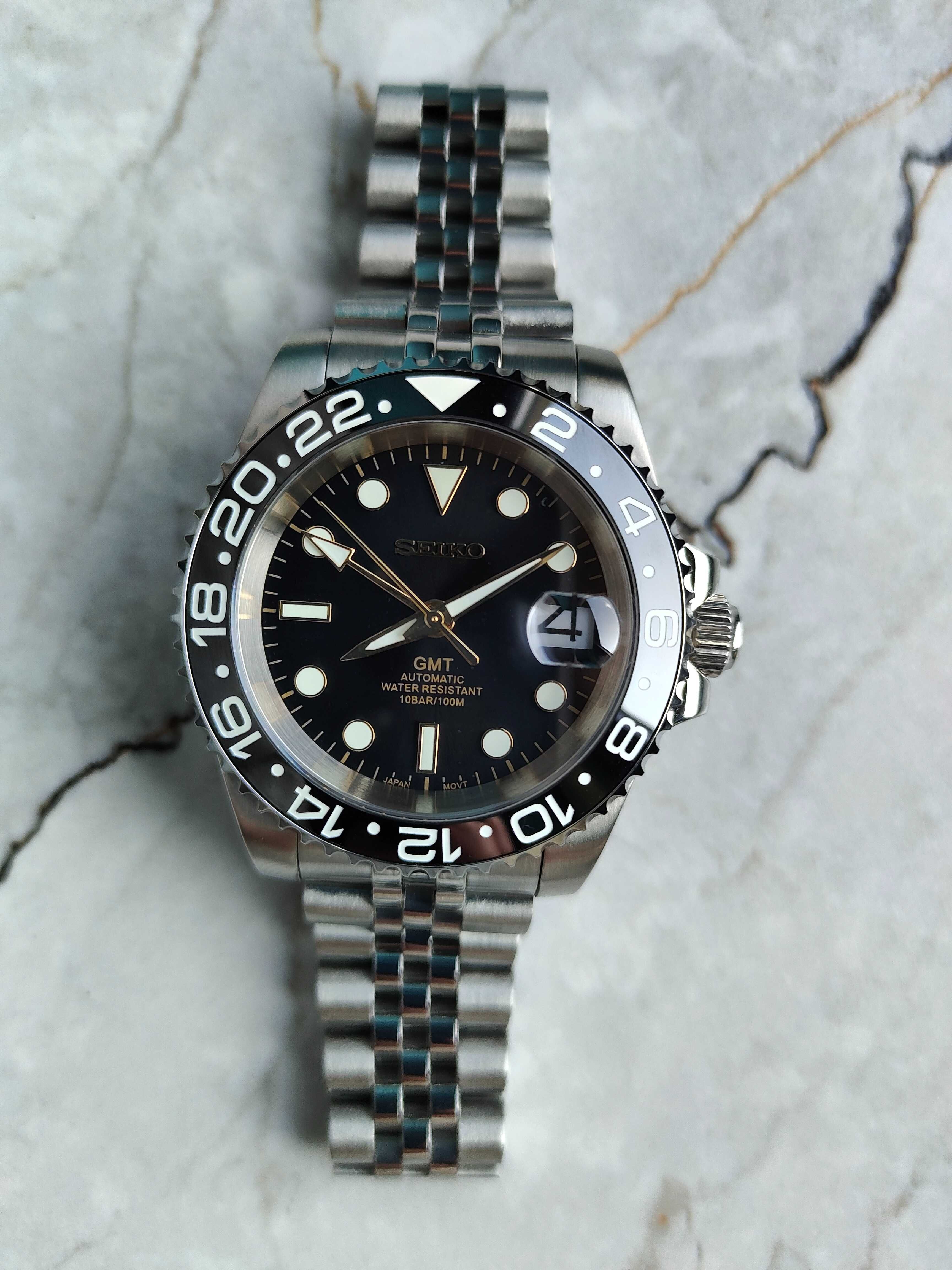 Seiko Custom Mod NH34 Seiko Diver GMT Automat Zegarek