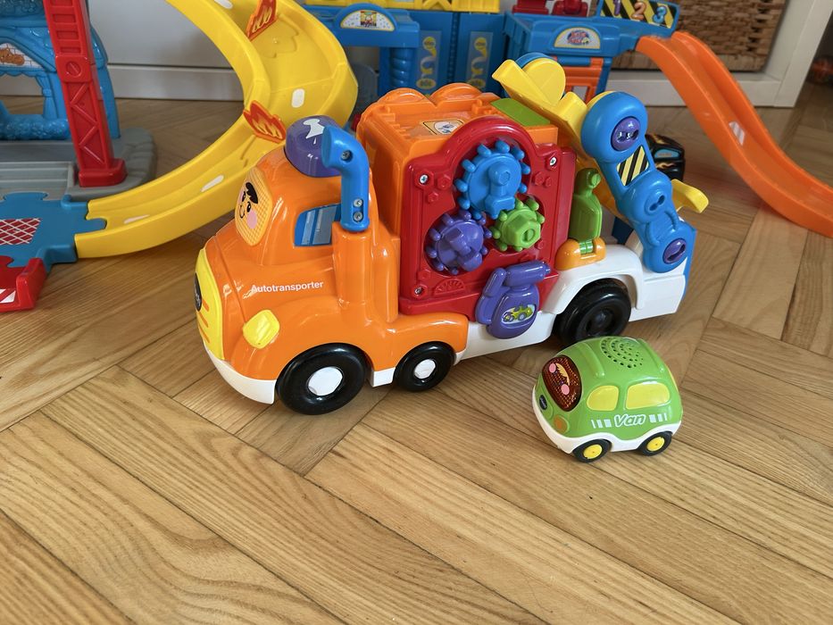 Zestaw Tut tut Vtech remiza transporter warsztat