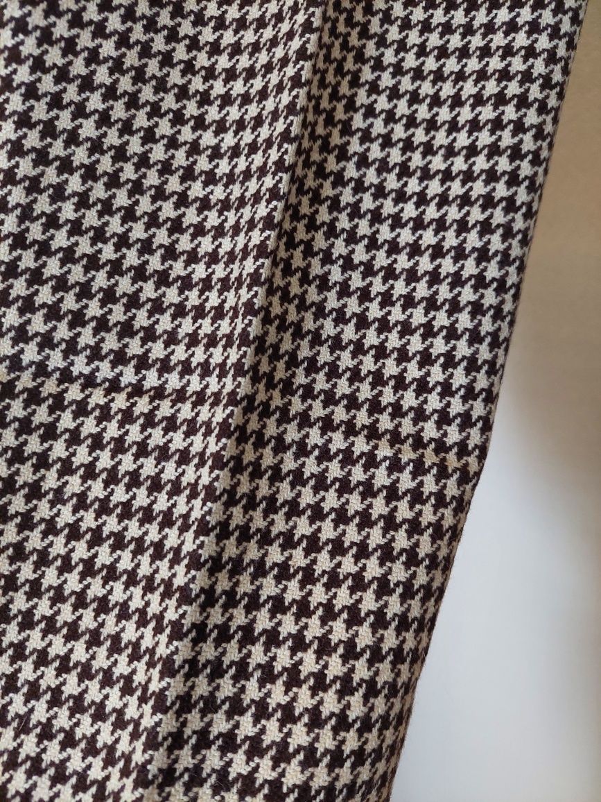 Spodnie wełniane wool pants pepitka beżowe brązowe willi Smith toruser