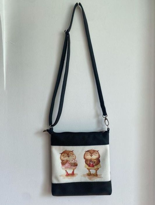 Сумка, сумочка крос-боді з принтом совенят