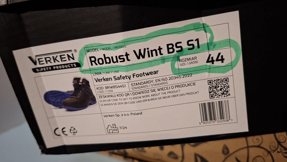 Buty nowe męskie robocze ocieplane podnosek S1 Rozmiar 44