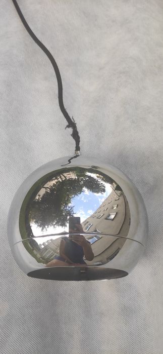 Żyrandol srebrna lampa wisząca, kula. Bulb
