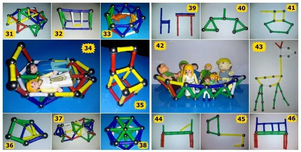 Магнитный конструктор палочки, шарики Magnastix 60, 136 дет Магнастикс