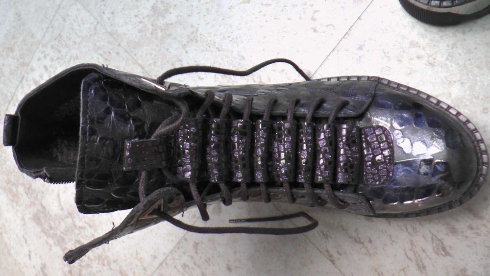 Czarne/granat trapery damskie, rozm 38,nowe