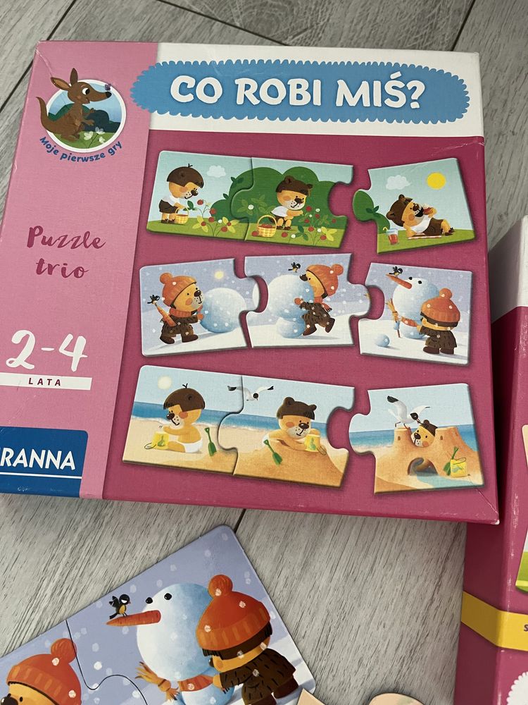 Puzzle trio ,,co robi miś”