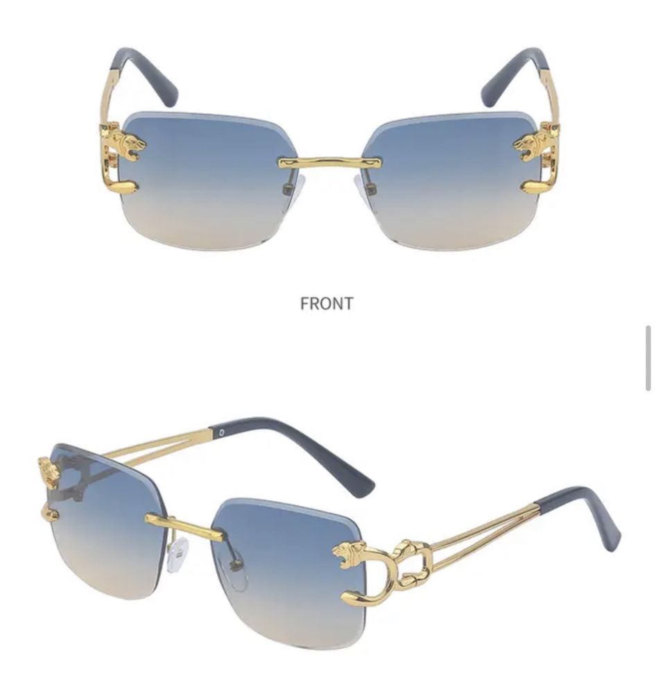 Vintage Square okulary przeciwsłoneczne bezramkowe UNISEX 2025 HIT