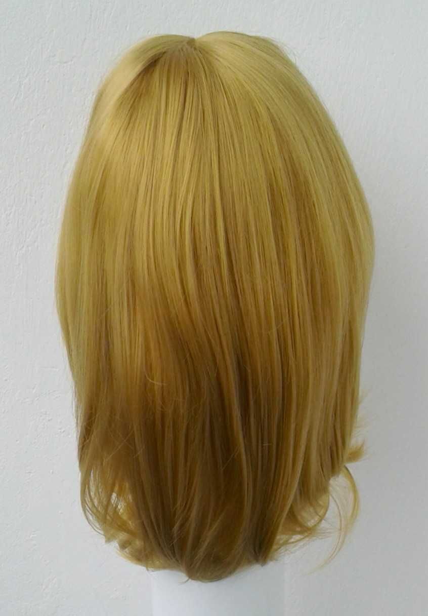 Promocja Obniżka Krótka żółta złota peruka z grzywką cosplay wig blond