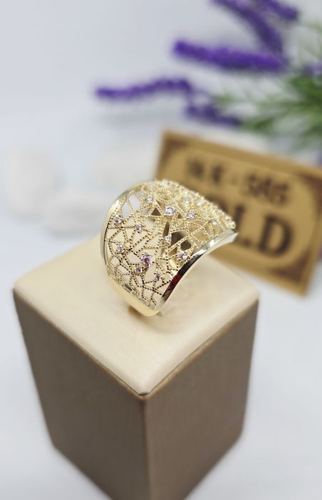 Złoty pierścionek próba 585 14k