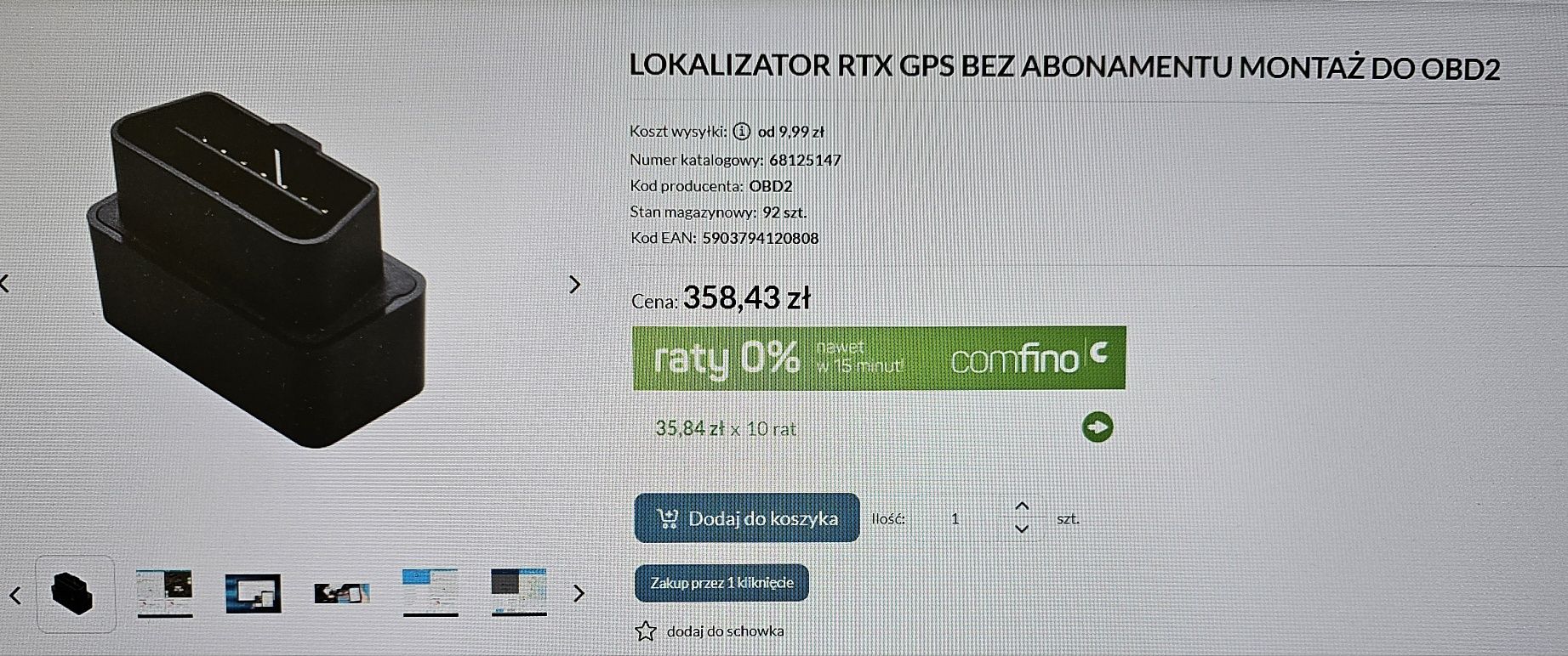Alarm Lokalizator GPS do auta montaż do obd2 - bez abonamentu