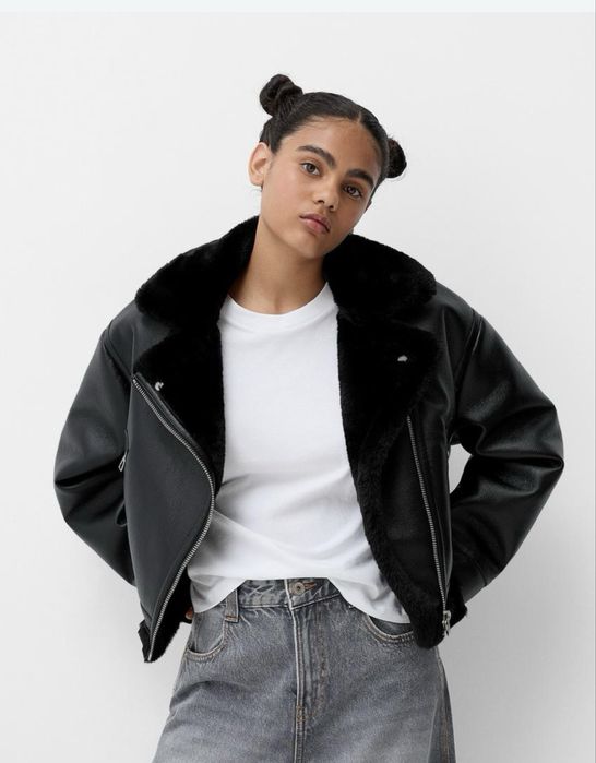 Дубленка, дублянка, куртка, bershka xs
