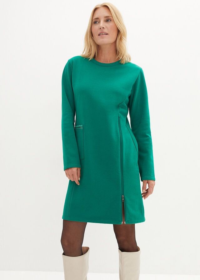 B.P.C sukienka zielona dresowa z dżetami r.40/42