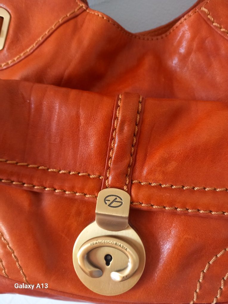 Francesco Biasia duza torebka vintage skora