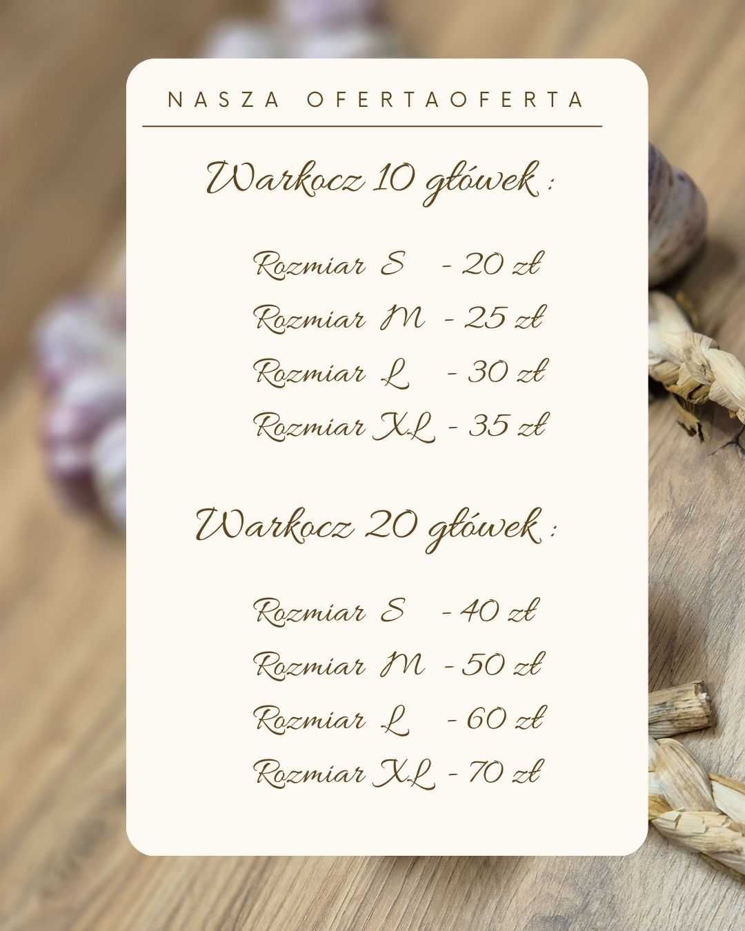 Warkocz z polskiego czosnku harnaś - PREMIUM rozmiar S