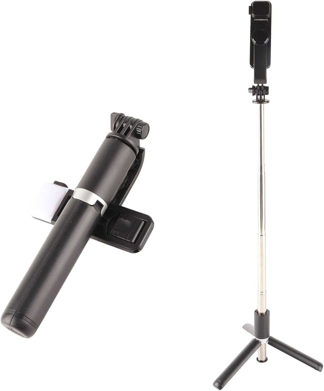 Statyw Bluetooth selfie stick LED 114cm + 2 x LAMPA