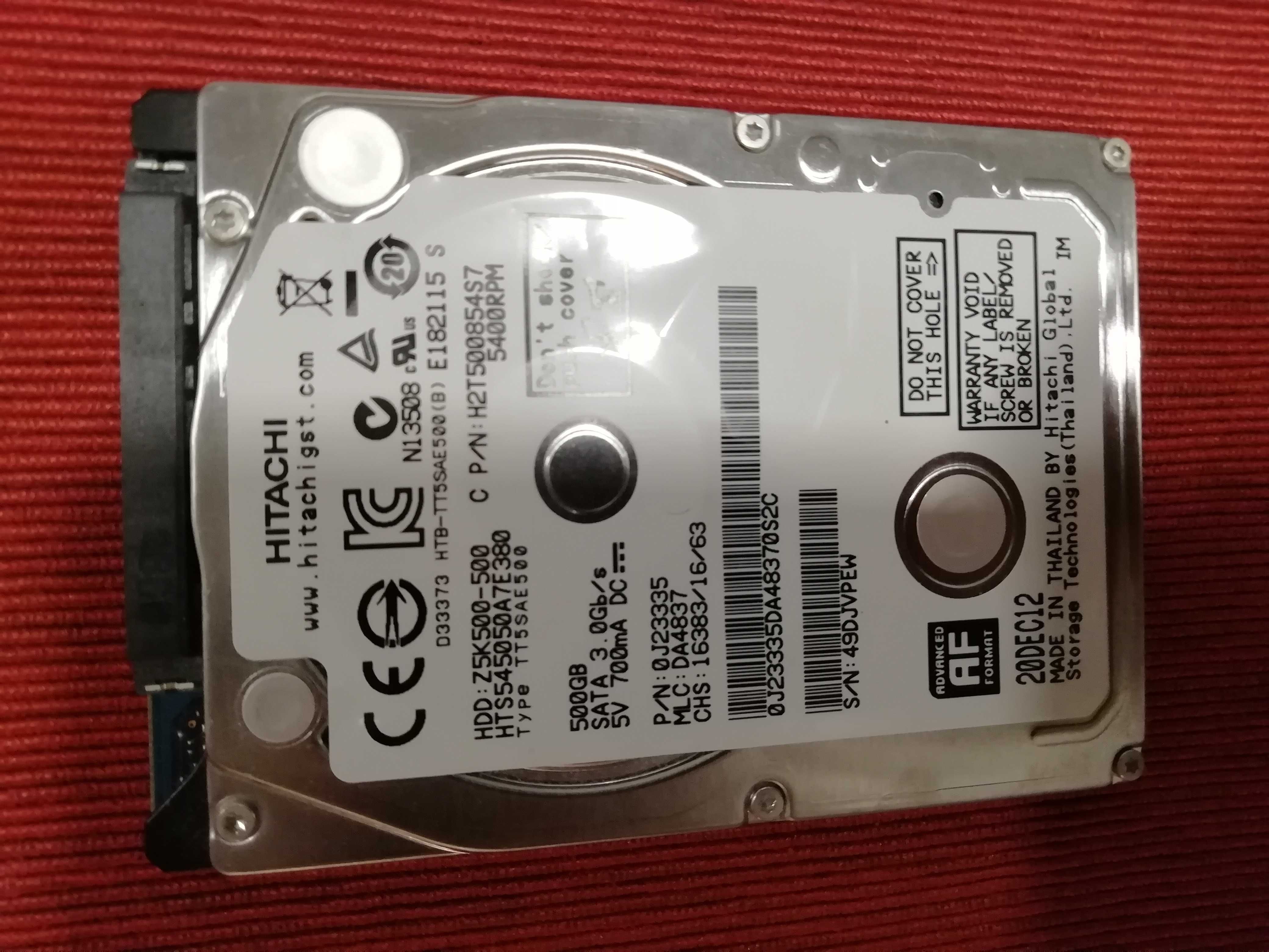 HDD 2.5" 500GB hitachi Z5K500-500 (erros no SMART - para peças)