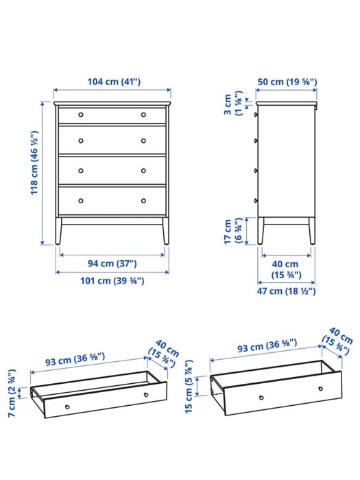 Cómoda IDANÄS IKEA com 4 gavetas