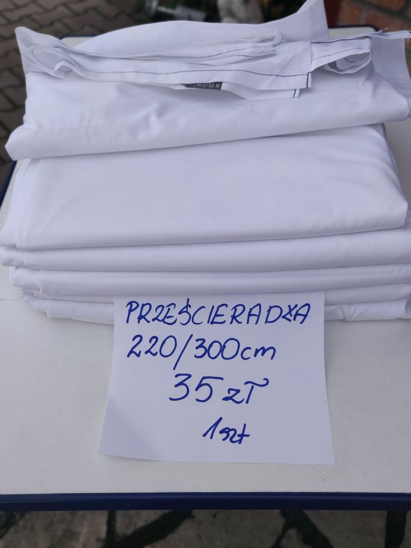 Prześcieradła hotelowe białe rozmiar 220/300 cm