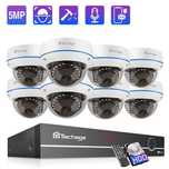 Sistema Vigilância POE * 8 Câmaras DOME 5MP * Controlo Remoto * APP