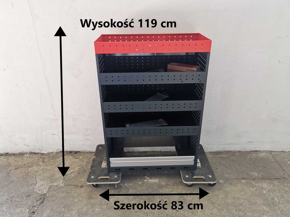 Regał samochodowy serwisowy zabudowa serwisowa warsztatowa PÓŁKI WURTH
