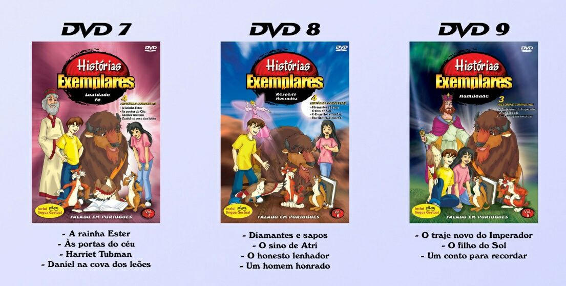 Histórias Exemplares - 18 DVD educação infantil- língua gestual -NOVOS