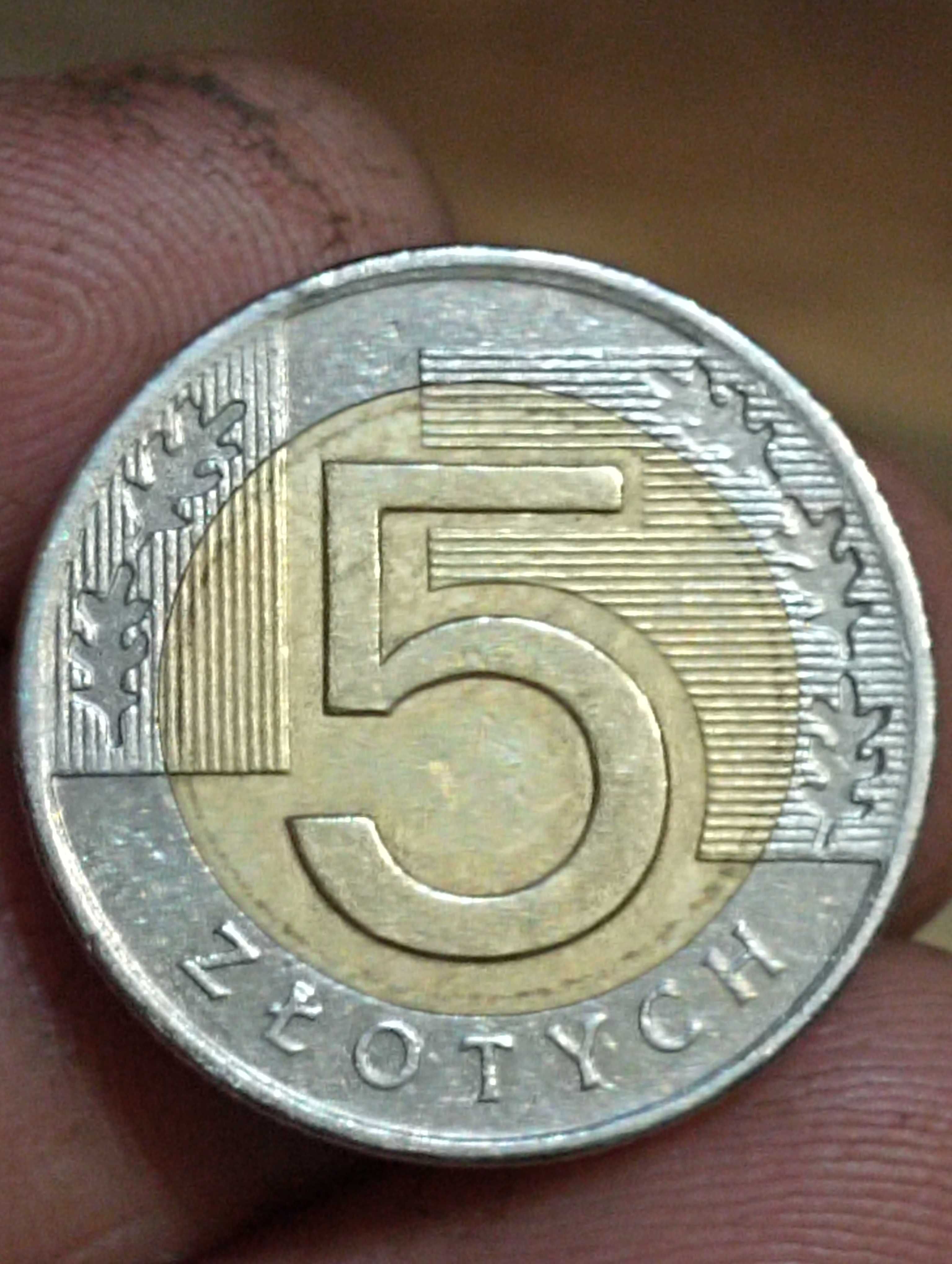 Sprzedam monetę 5 zloty 1994 r przesunięty rdzeń