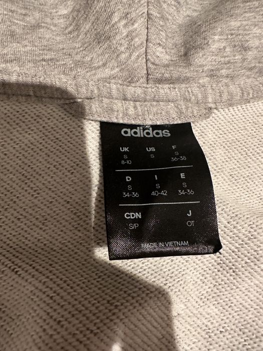 Adidas r. S bluza kaptur suwak rozpinana szara