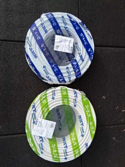 Komplet przewodów 3x1,5 oraz 3x2.5. Polskiego producenta NKT