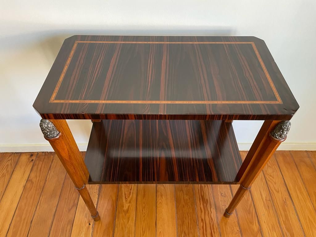 Mesa de apoio Art Deco com ébano de Macassar