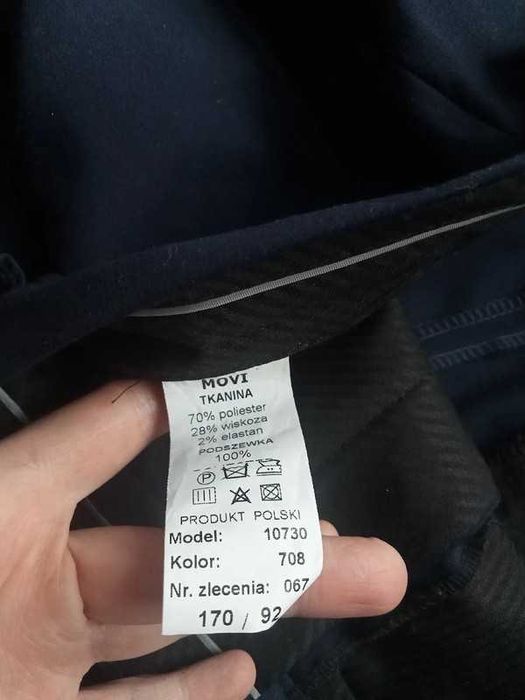 Klasyczny garnitur męski granatowy jak nowy, marynarka i spodnie