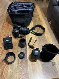 Nikon D3200 kompletny zestaw 18-55 i 55-200