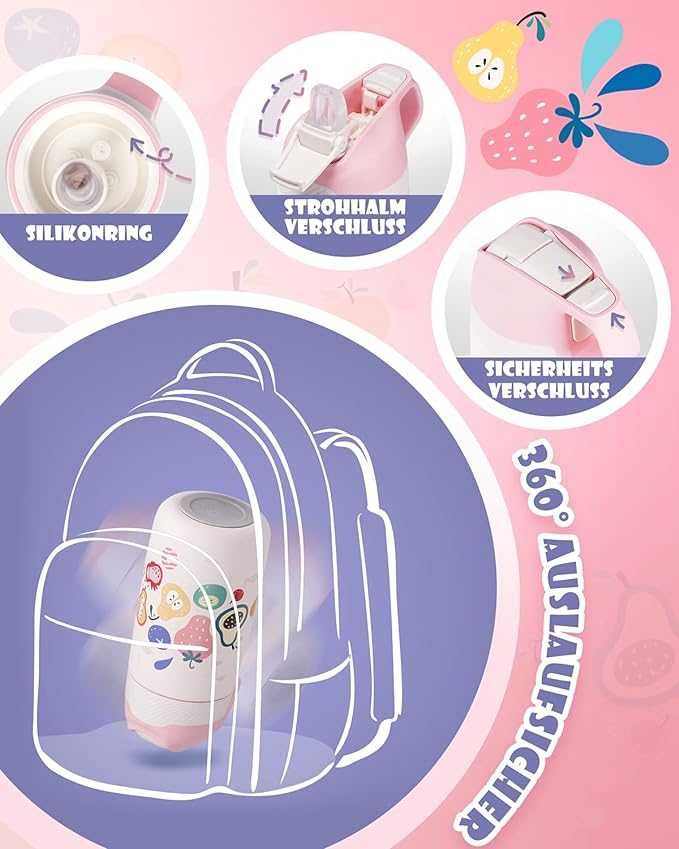 Butelka termiczna dla dzieci ze słomką 350ml Fjbottle izolowana