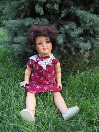 Кукла большая старинная Зоннеберг флиртующая 60-е годы композит.